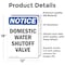 Signmission Domestic Water Shutoff Valve, 12 in W x Rectangle, Vinyl Decal OS-2PACK-NS-D-1218-V-11455 - alternate 3